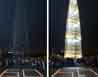 2012年熄灯前后的温州世纪广场中间的“温州之光”大型灯塔